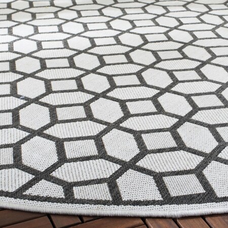 Safavieh 6 ft.-7 in. x 6 ft.-7 in. Beach House Round Rug; Light Grey & Charcoal BHS127A-6R